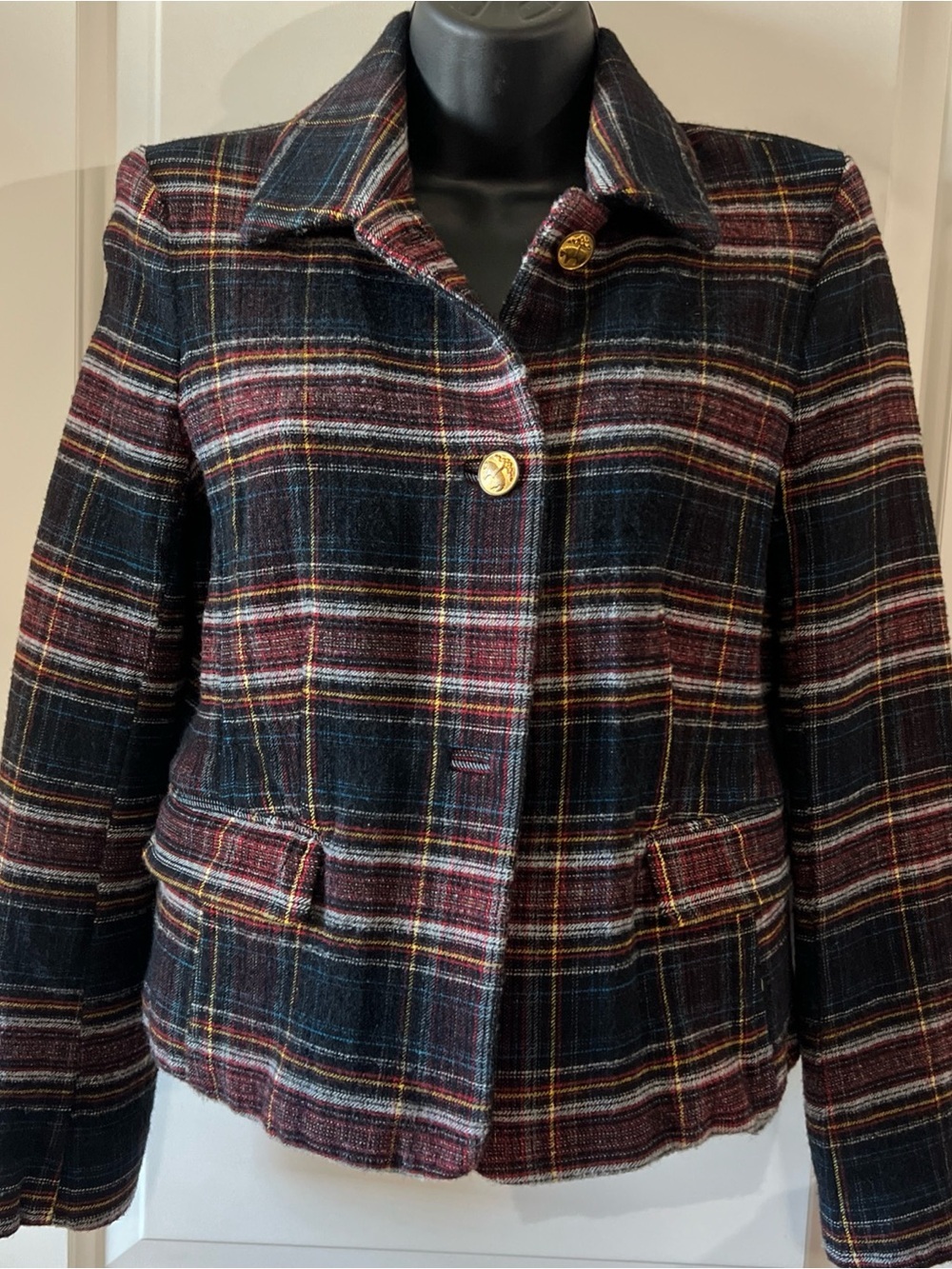 Brooks Brothers Multicolor Plaid Wool Blazer